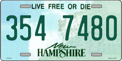 NH license plate 3547480