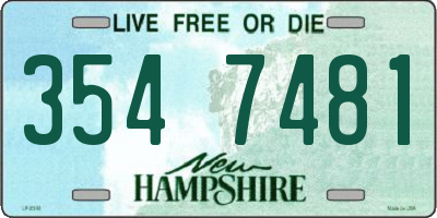 NH license plate 3547481