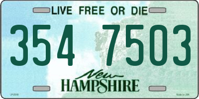 NH license plate 3547503