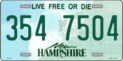 NH license plate 3547504
