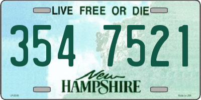 NH license plate 3547521