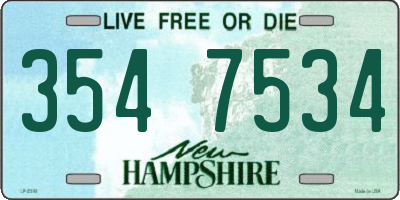 NH license plate 3547534