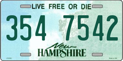 NH license plate 3547542