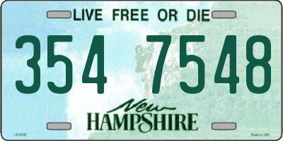 NH license plate 3547548