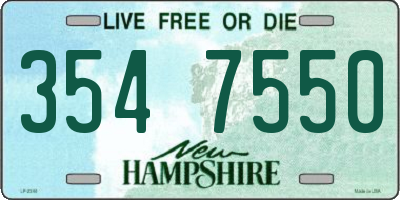 NH license plate 3547550