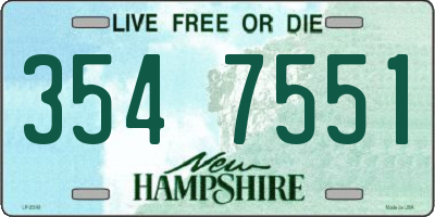 NH license plate 3547551