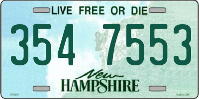 NH license plate 3547553