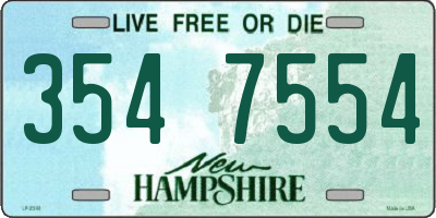 NH license plate 3547554