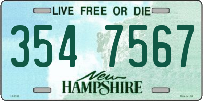 NH license plate 3547567