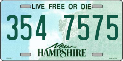NH license plate 3547575