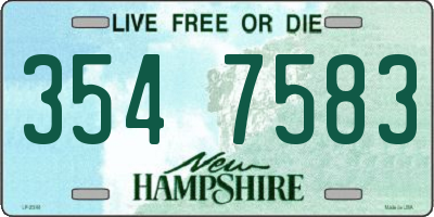 NH license plate 3547583