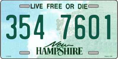 NH license plate 3547601