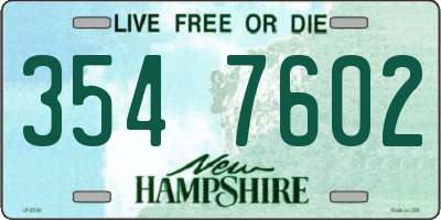NH license plate 3547602