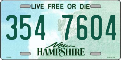 NH license plate 3547604