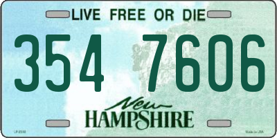 NH license plate 3547606