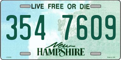 NH license plate 3547609