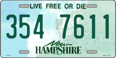NH license plate 3547611