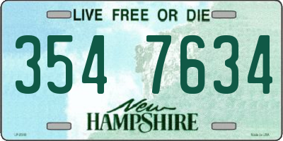 NH license plate 3547634