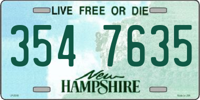 NH license plate 3547635