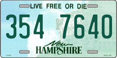 NH license plate 3547640