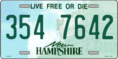 NH license plate 3547642