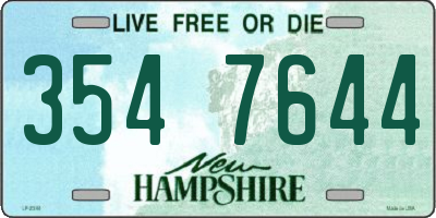 NH license plate 3547644