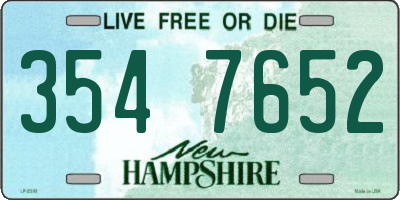 NH license plate 3547652