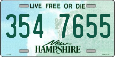 NH license plate 3547655