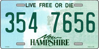 NH license plate 3547656