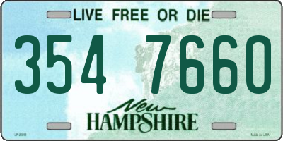 NH license plate 3547660