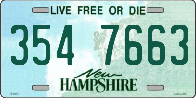 NH license plate 3547663