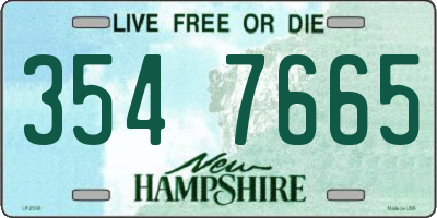 NH license plate 3547665