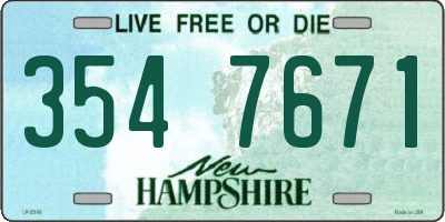 NH license plate 3547671