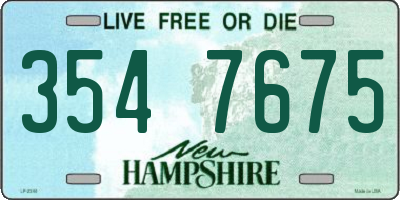 NH license plate 3547675