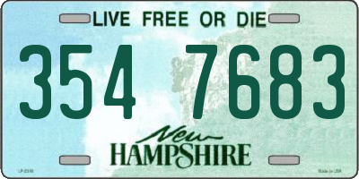 NH license plate 3547683