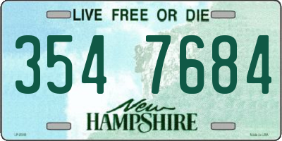 NH license plate 3547684
