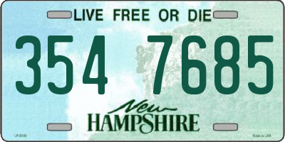 NH license plate 3547685