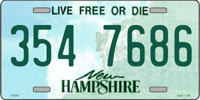 NH license plate 3547686