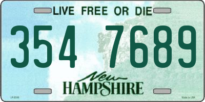 NH license plate 3547689