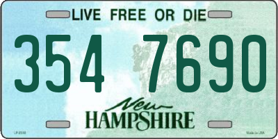 NH license plate 3547690