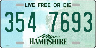 NH license plate 3547693