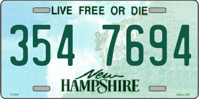 NH license plate 3547694