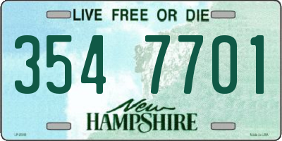 NH license plate 3547701