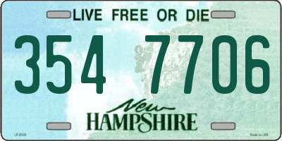 NH license plate 3547706