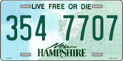 NH license plate 3547707