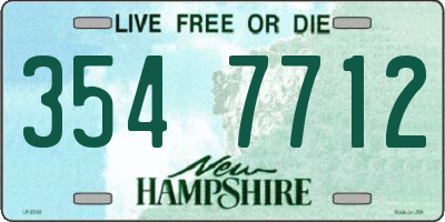 NH license plate 3547712