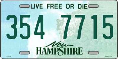 NH license plate 3547715