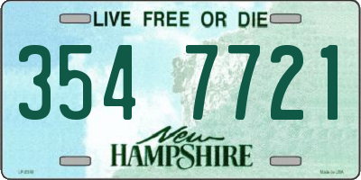 NH license plate 3547721