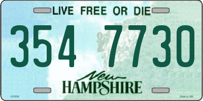 NH license plate 3547730