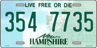 NH license plate 3547735